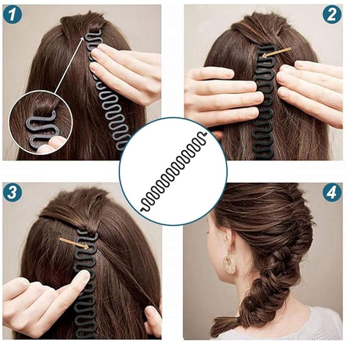 Mikiuly Hair Accessories Kit, Hair Braiding Tool, 10 Pieces Hairstyle Set Hair Styling Tool, Braiding Accessories Braid Tool DIY French Braid Tool for Women Girl - Image 3